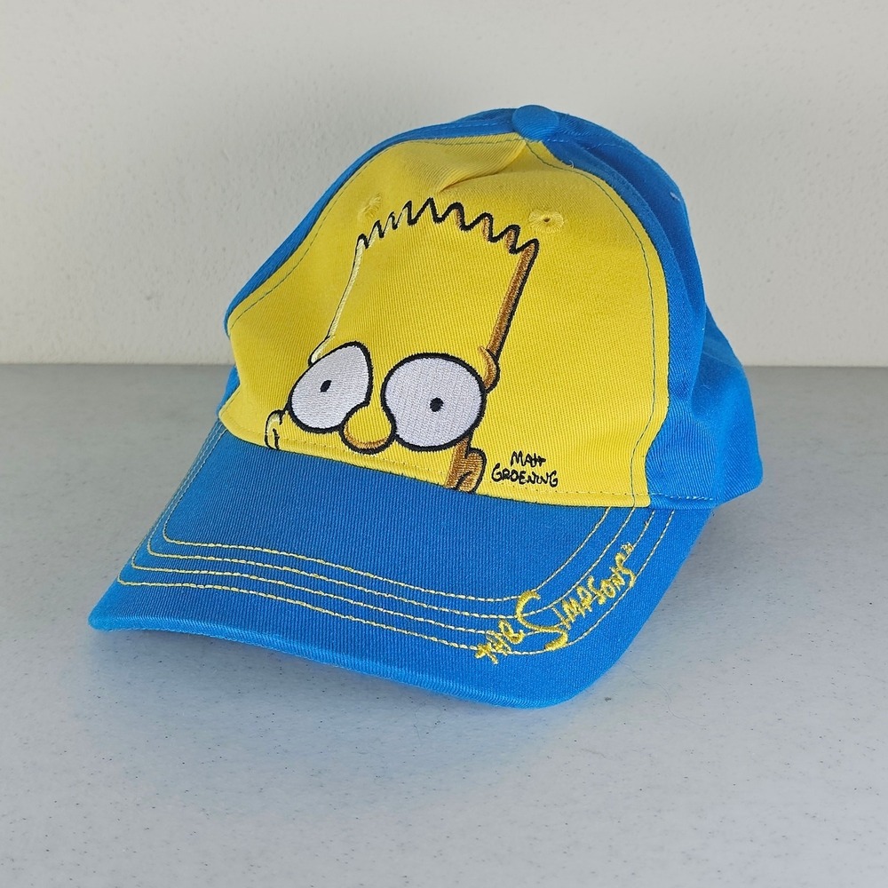 Bart Simpson Kids Cap Bright Blue & Yellow Embroidered Design Universal Studios
